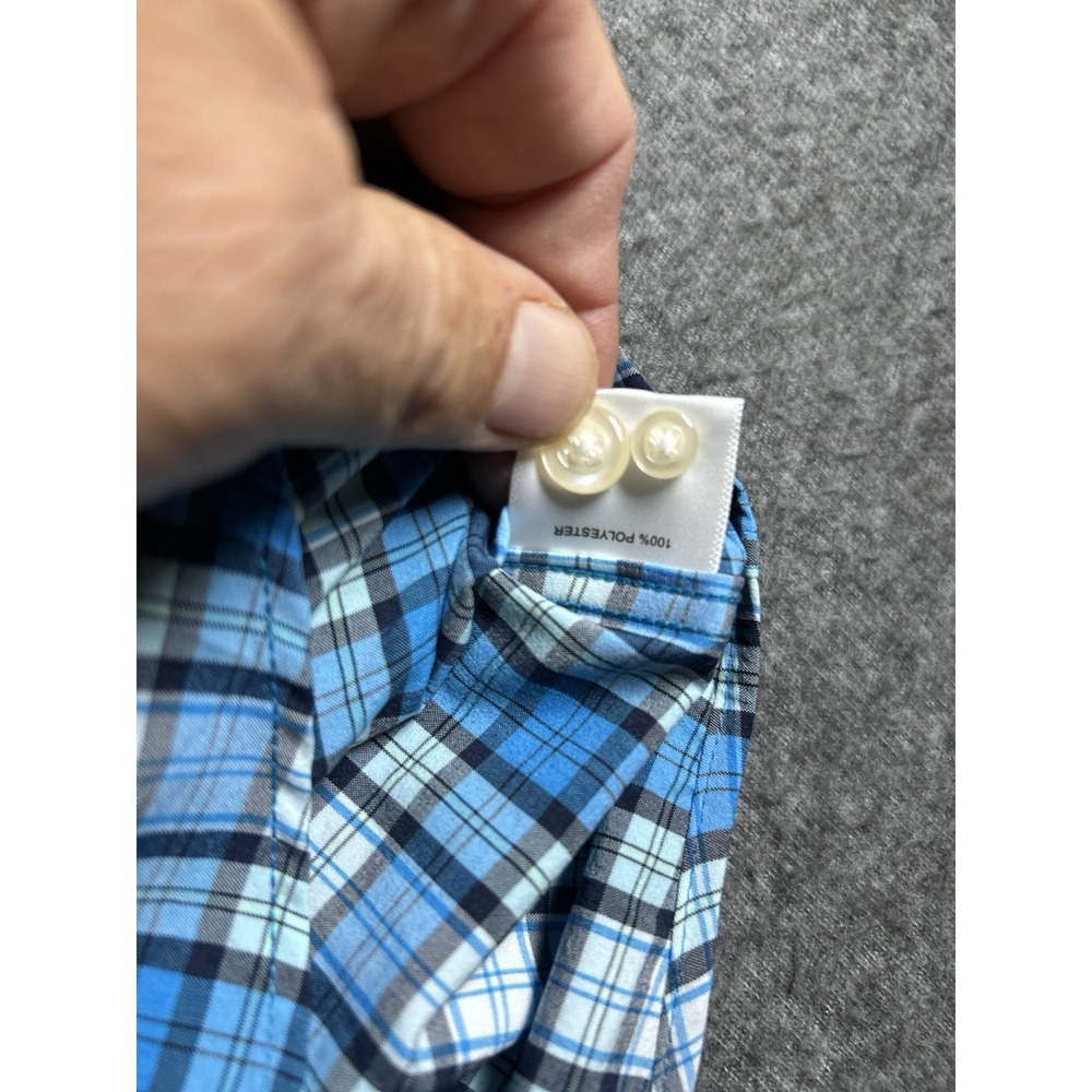 Peter Millar Men's‎ XL Blue  Plaid Summer Comfort Shirt Lightweight - Picture 5 of 7